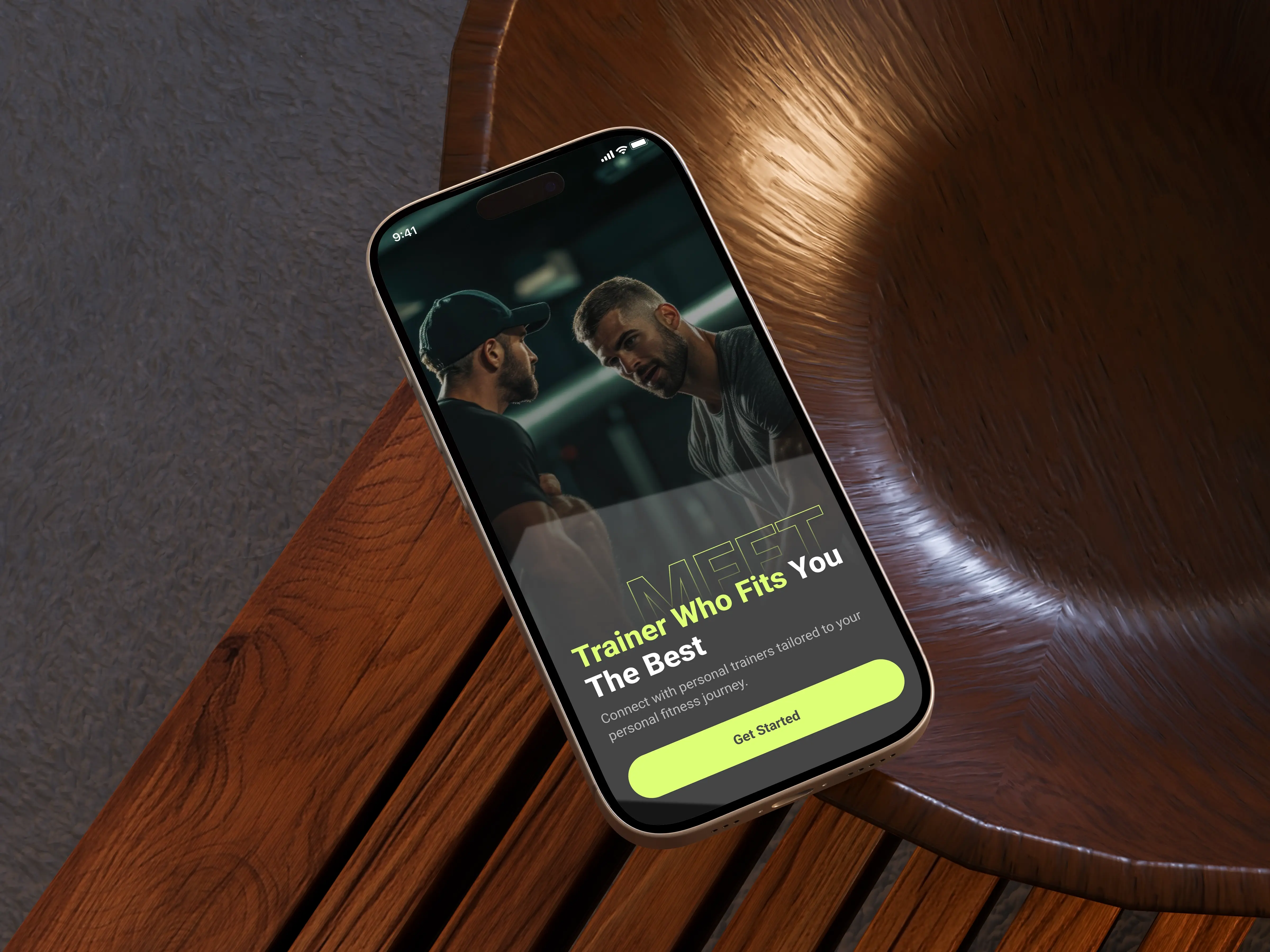 Trainer mobile app displayed on a phone