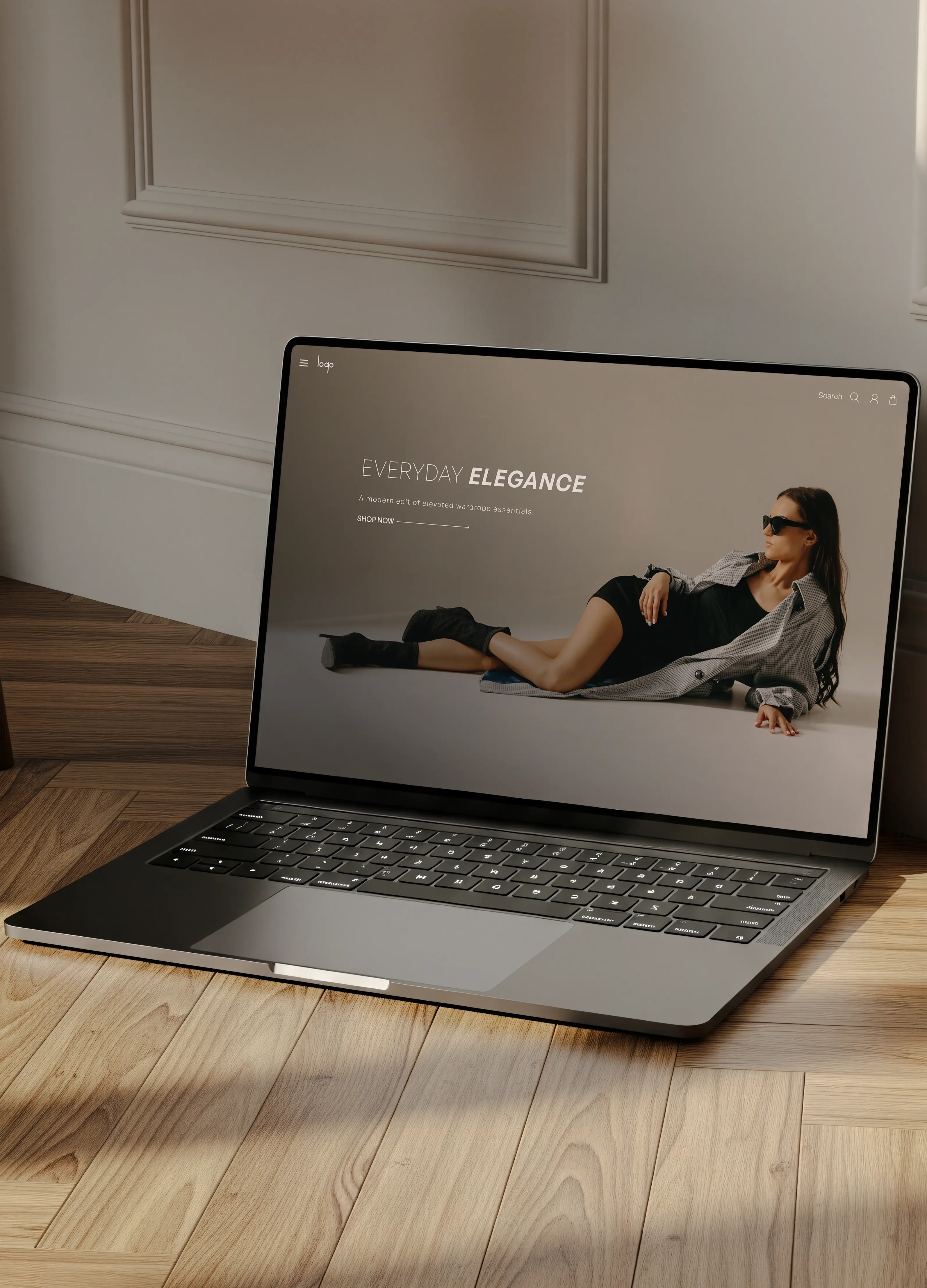 Fashion and beauty website presentation on a laptop